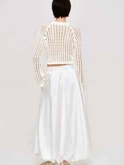 Bottoms-Source Unknown Kaleido Puffball Skirt, White