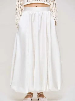 Bottoms-Source Unknown Kaleido Puffball Skirt, White