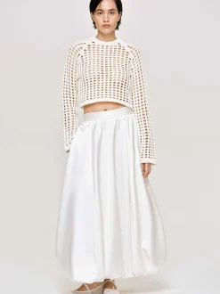 Bottoms-Source Unknown Kaleido Puffball Skirt, White