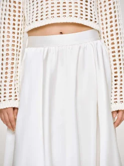 Bottoms-Source Unknown Kaleido Puffball Skirt, White