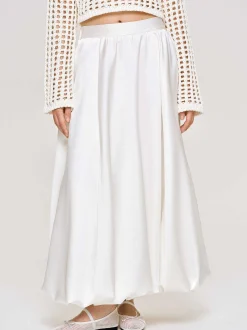 Bottoms-Source Unknown Kaleido Puffball Skirt, White