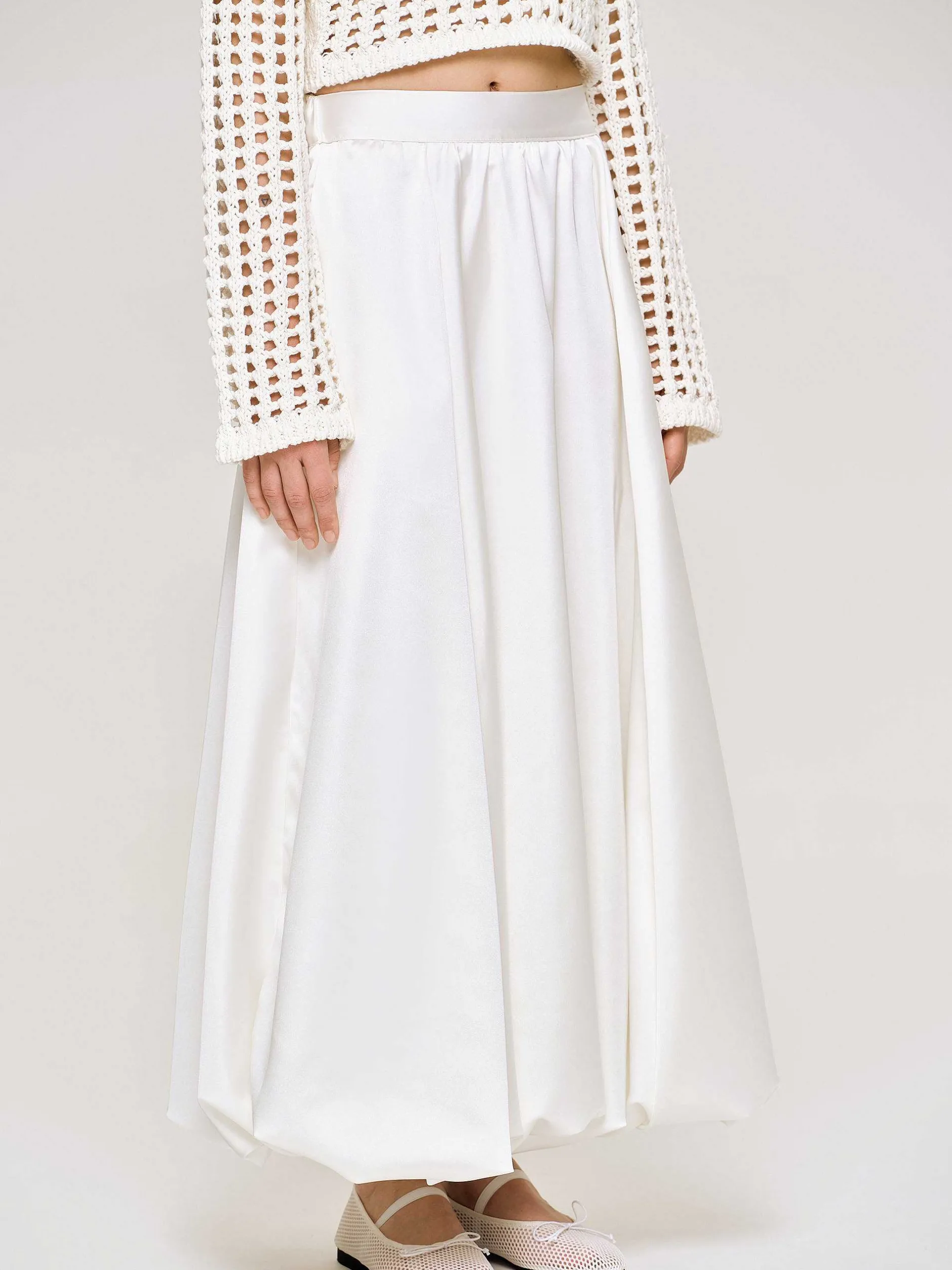 Clothing-Source Unknown Kaleido Puffball Skirt, White