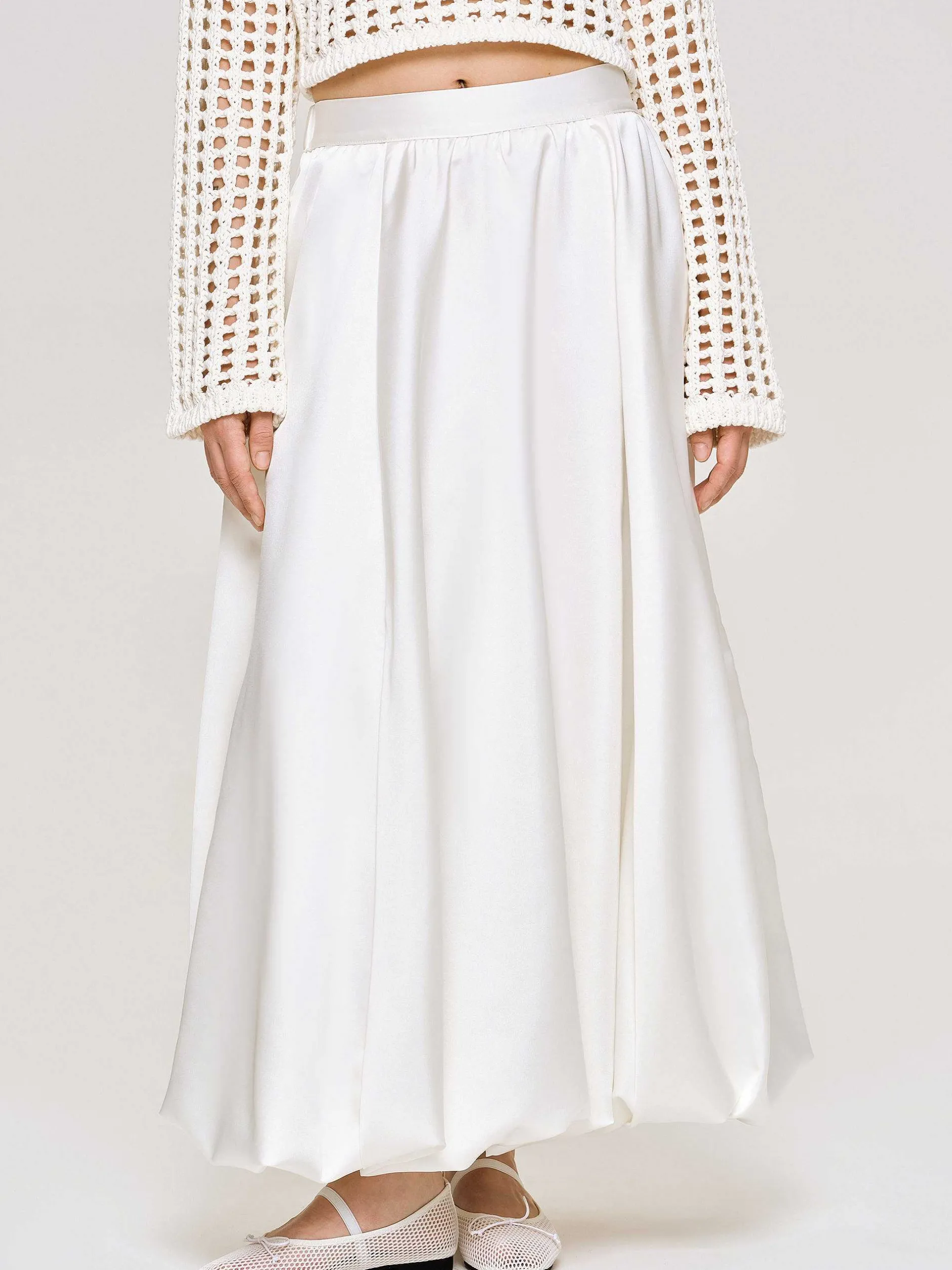 Clothing-Source Unknown Kaleido Puffball Skirt, White