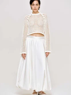 Clothing-Source Unknown Kaleido Puffball Skirt, White