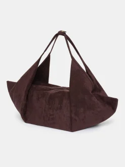 Shoes & Bags-Source Unknown Large Fortune Cookie Bag, Suede Brown