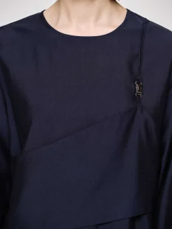 Tops-Source Unknown Layered Blouse, Navy