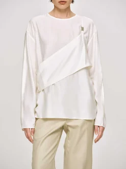 Clothing-Source Unknown Layered Bustier Blouse, Ivory