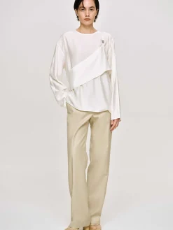 Clothing-Source Unknown Layered Bustier Blouse, Ivory