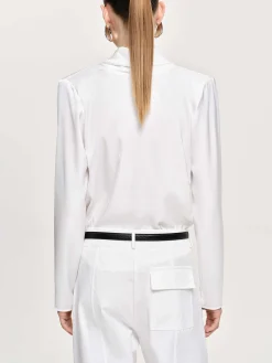 Clothing-Source Unknown Leiva Cowl-Back Blouse, White