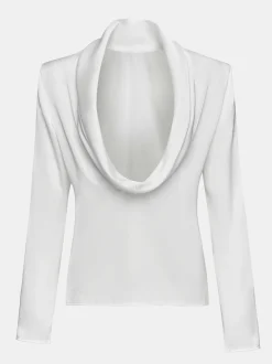 Clothing-Source Unknown Leiva Cowl-Back Blouse, White
