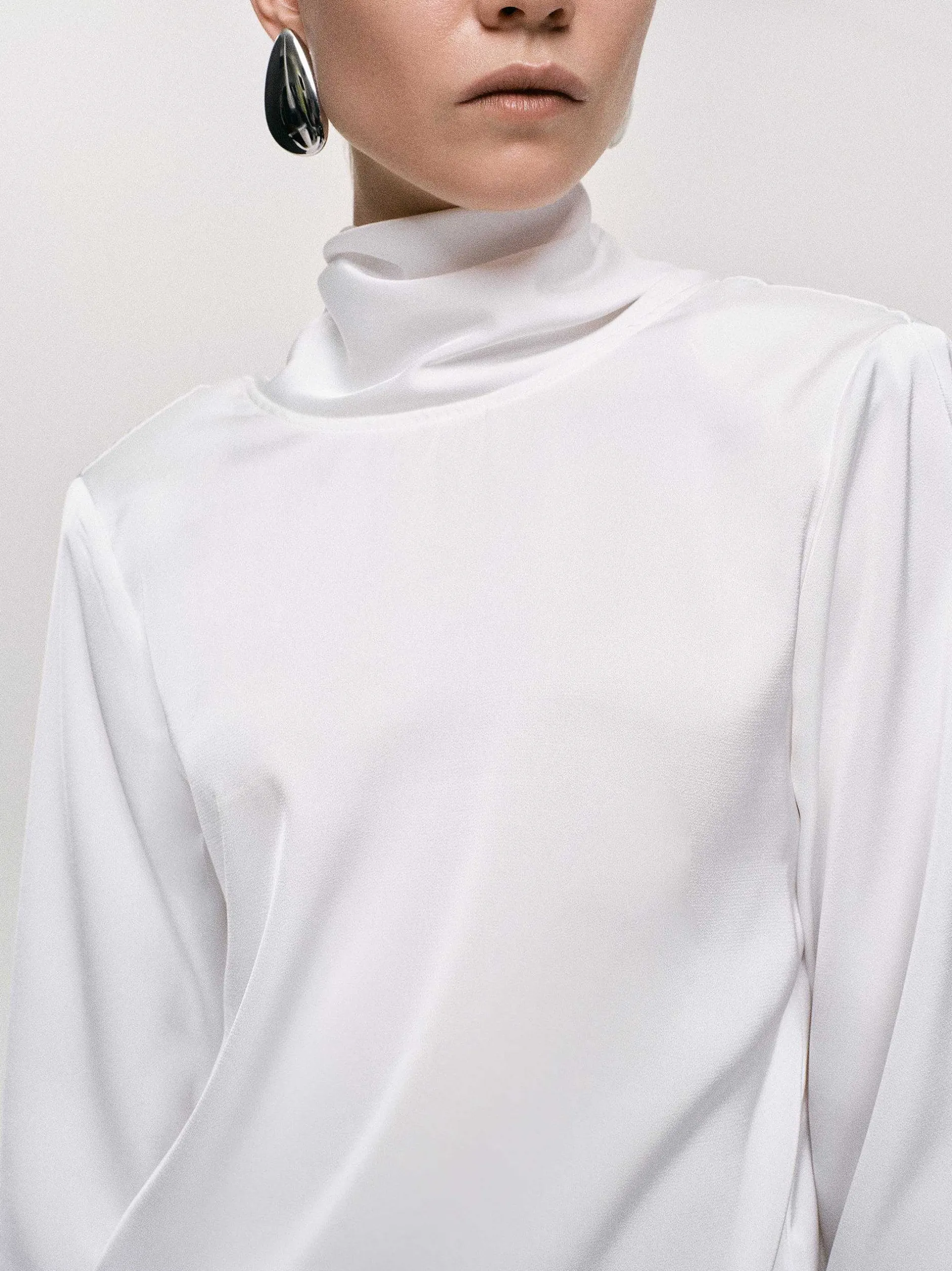 Clothing-Source Unknown Leiva Cowl-Back Blouse, White