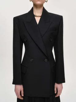 Clothing-Source Unknown Leonara Double Breasted Cinch Blazer, Black