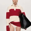 Accessories-Source Unknown Matias Oversized Knit Polo, Red