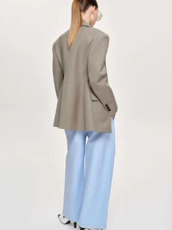 Outerwear-Source Unknown Messi Double Breasted Blazer, Dune