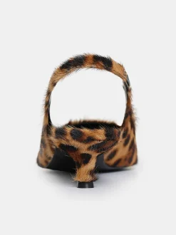 Shoes & Bags-Source Unknown Nalita Cow-Hair Slingback Pumps, Leo Brown