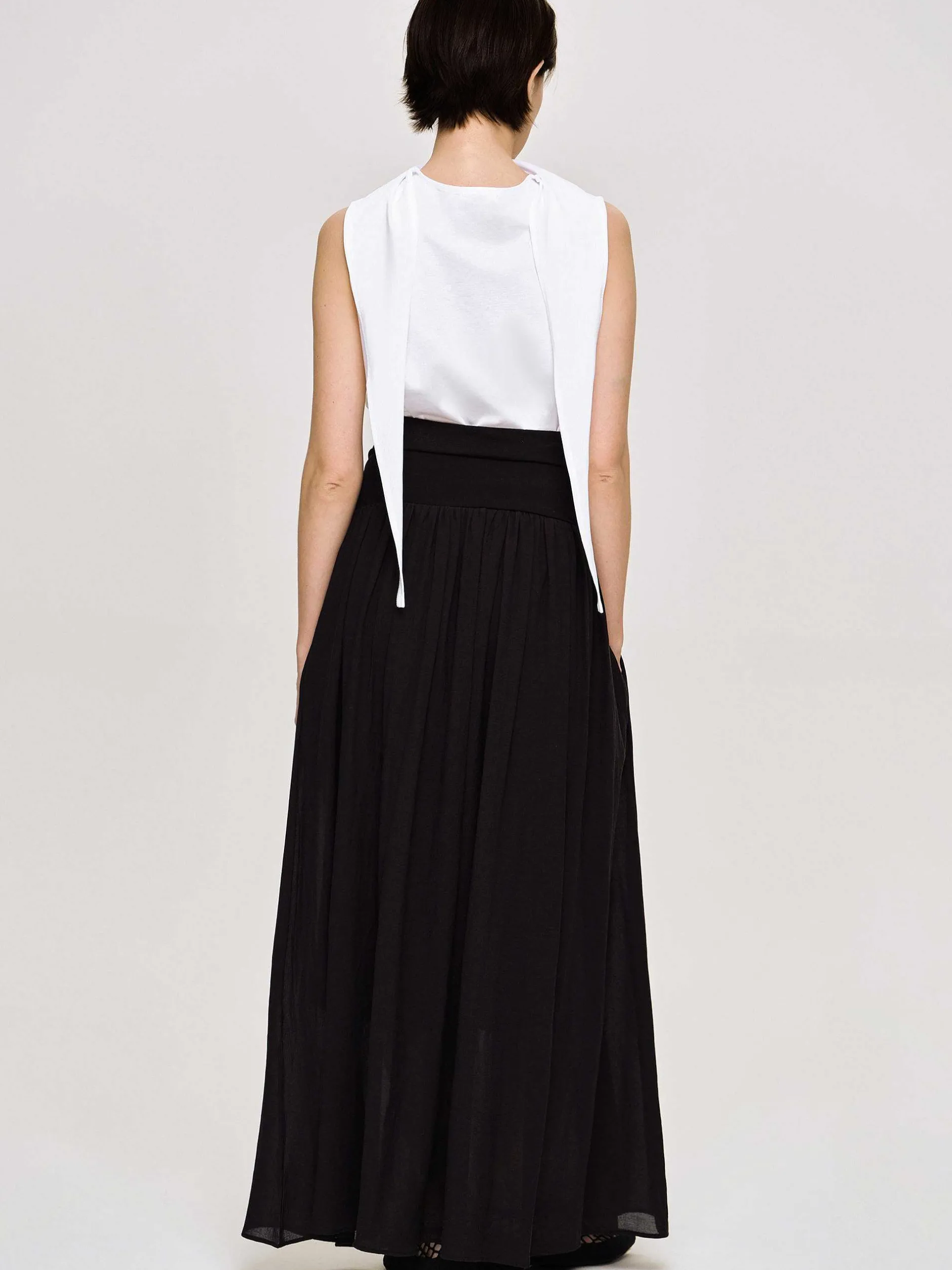 Clothing-Source Unknown Ocelia Drop Waist Maxi Skirt, Black