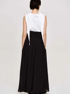 Bottoms-Source Unknown Ocelia Drop Waist Maxi Skirt, Black