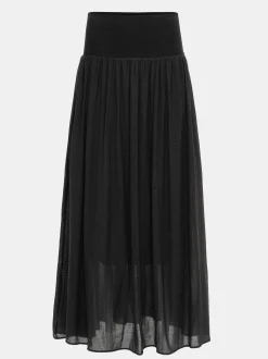 Bottoms-Source Unknown Ocelia Drop Waist Maxi Skirt, Black