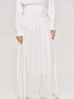 Clothing-Source Unknown Ocelia Drop Waist Maxi Skirt, White