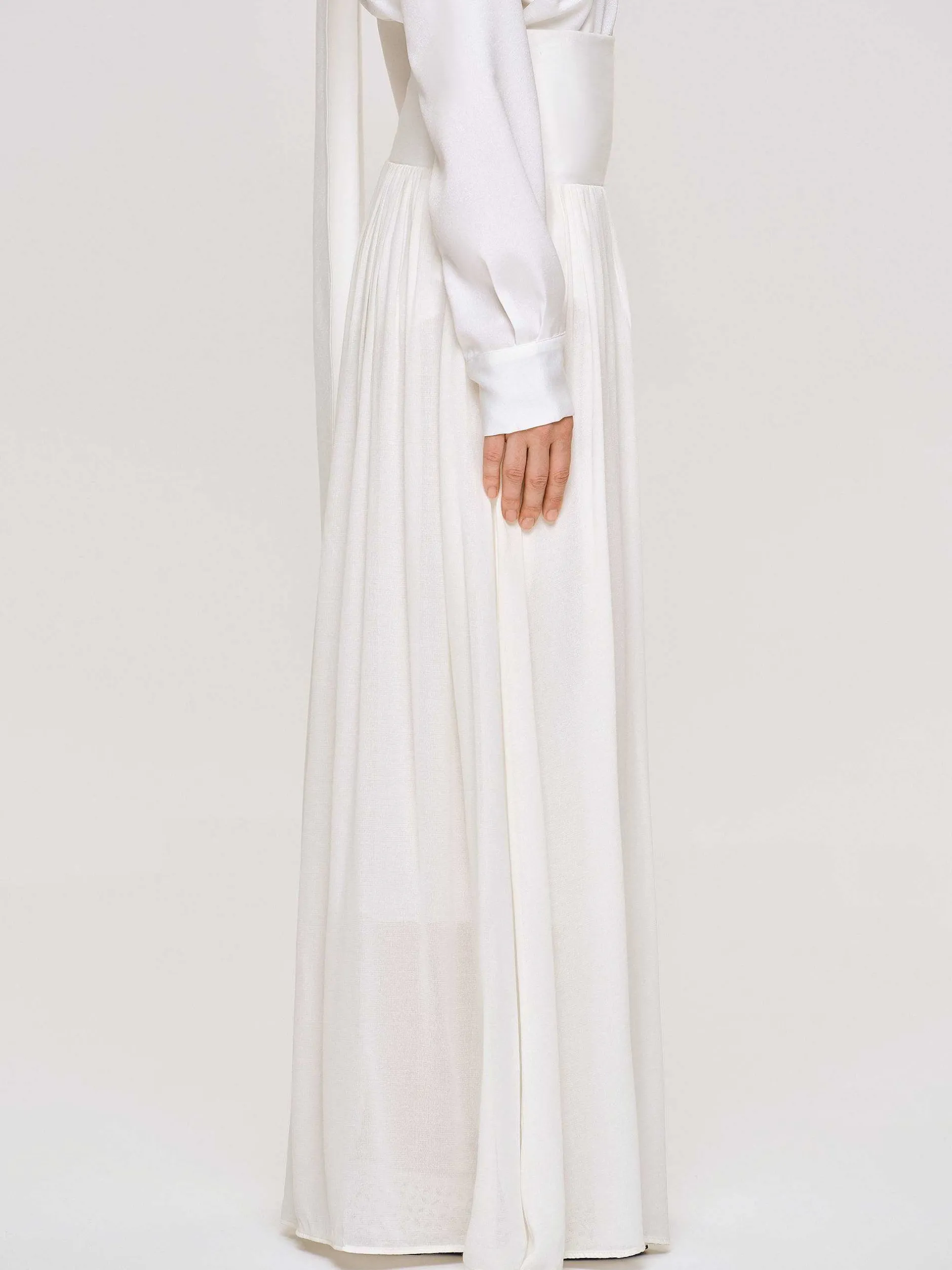 Bottoms-Source Unknown Ocelia Drop Waist Maxi Skirt, White