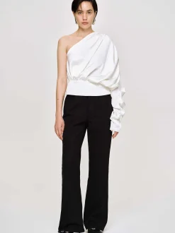 Clothing-Source Unknown One-Shoulder Blouse, White