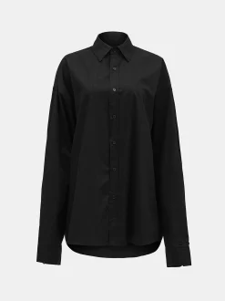 Accessories-Source Unknown Over-Fit Cotton Shirt, Black