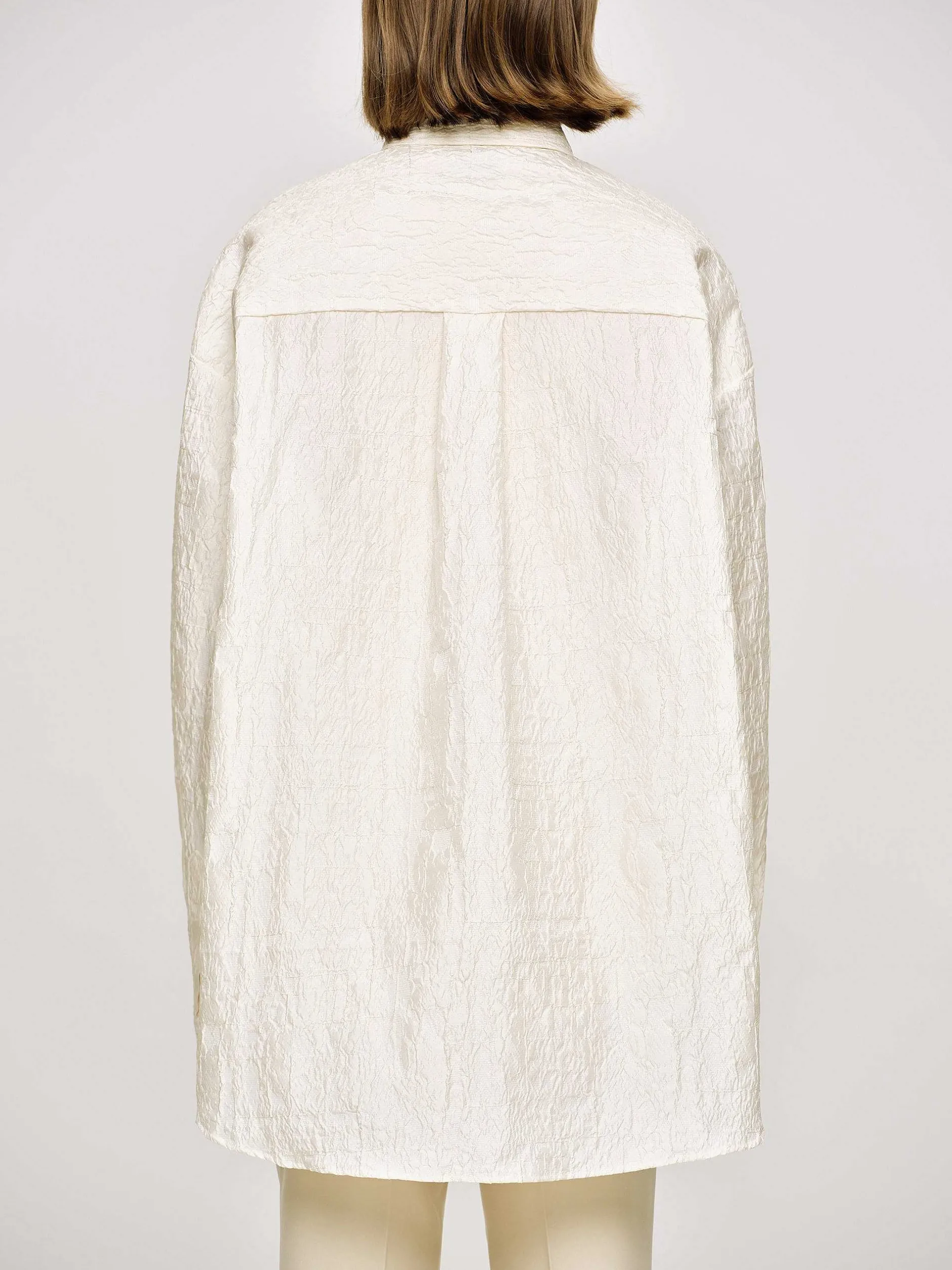 Accessories-Source Unknown Over-Fit Jacquard Shirt, Parchment