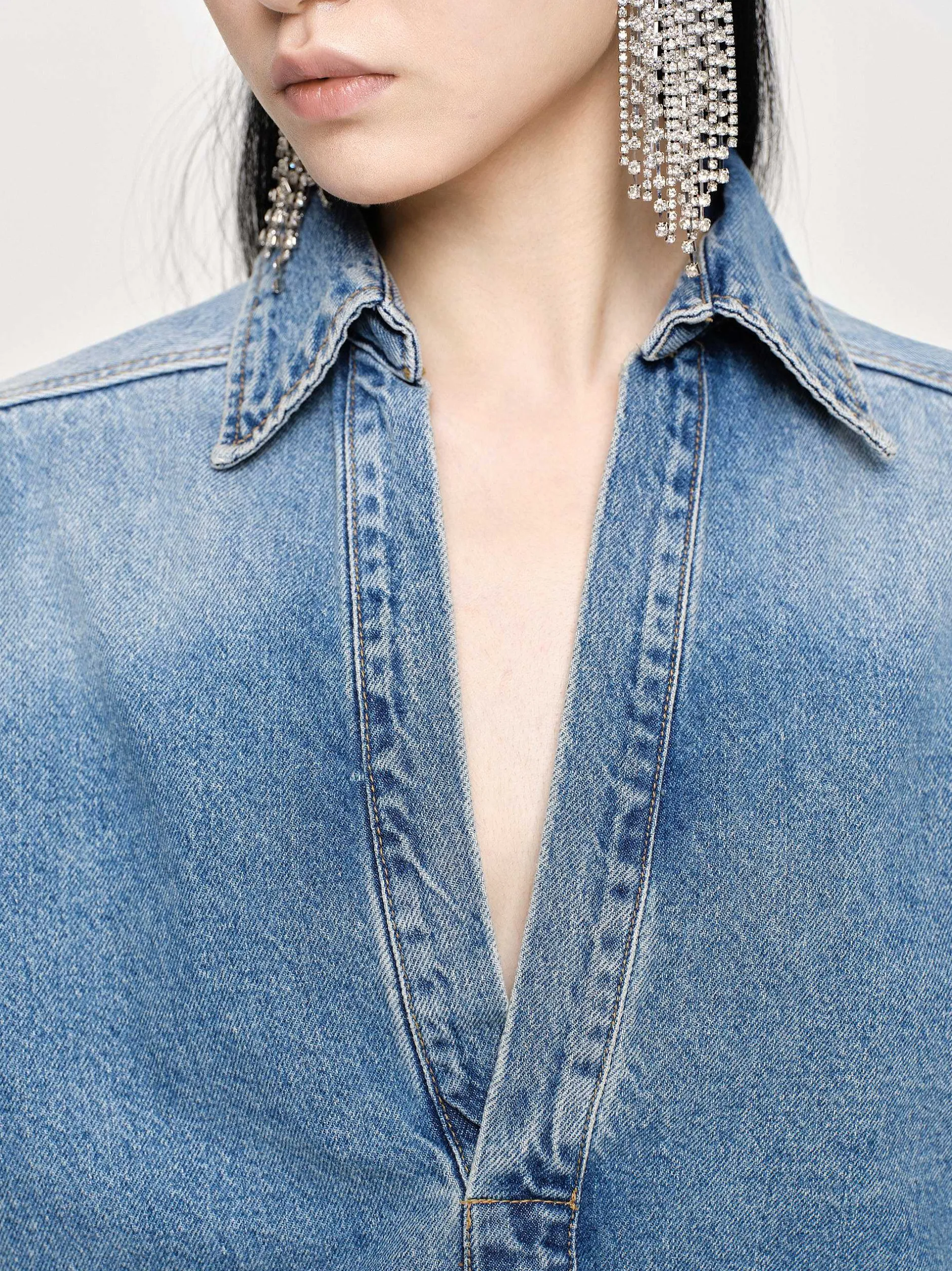 Denim-Source Unknown Oversized Denim Shirt, Tint Wash