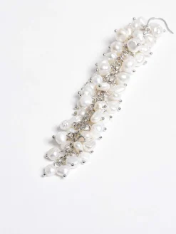 Clothing-Source Unknown Pearl Drop Earrings, White