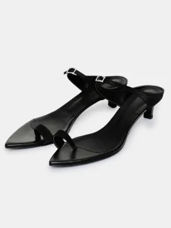 Shoes & Bags-Source Unknown Pisa Toe Ring Rhinestone Mules, Black