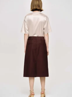 Co-Ords-Source Unknown Pleated Midi Skirt, Black Cherry