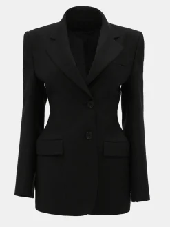 Clothing-Source Unknown Poldo Hourglass Blazer, Black