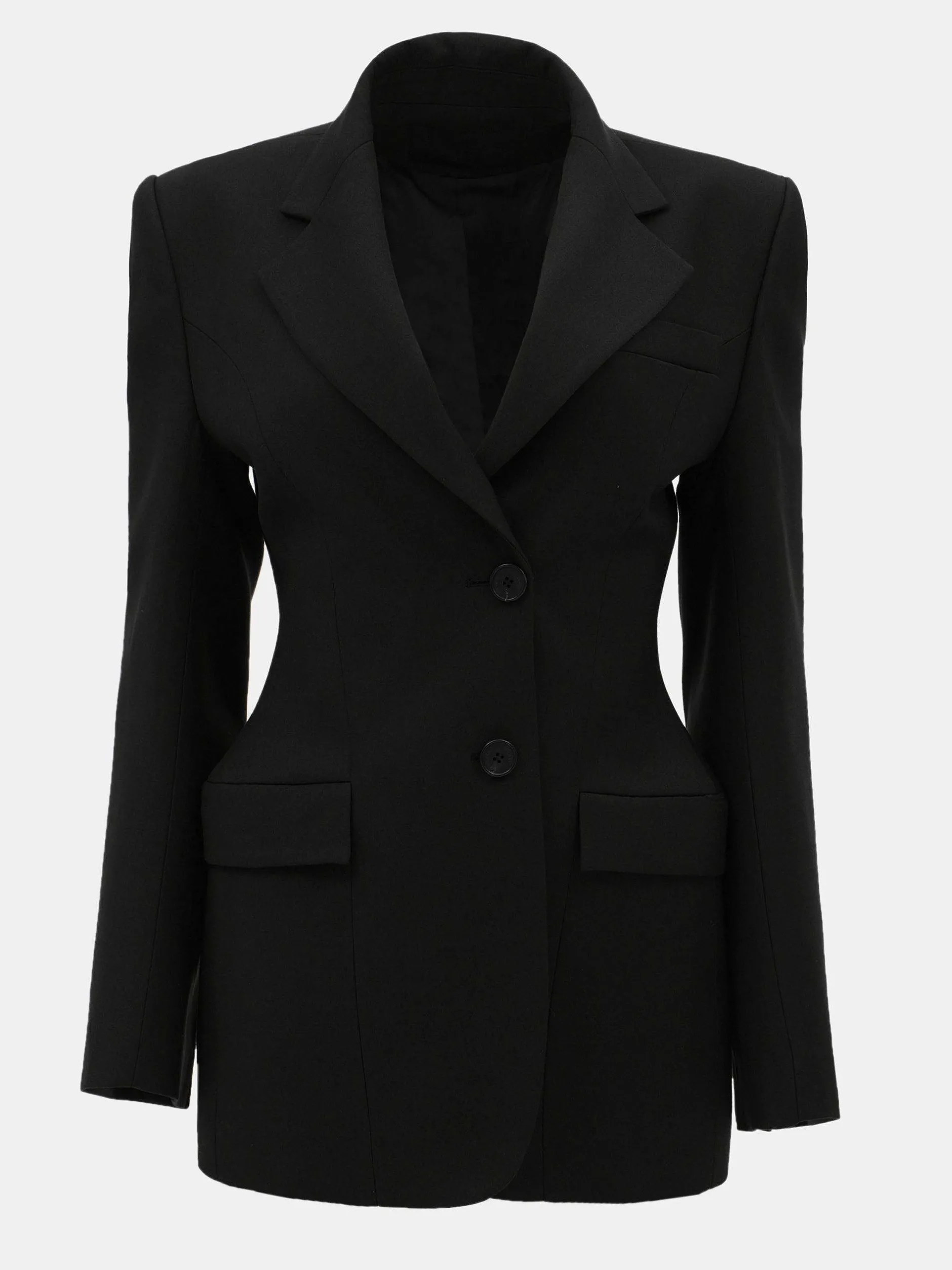 Clothing-Source Unknown Poldo Hourglass Blazer, Black