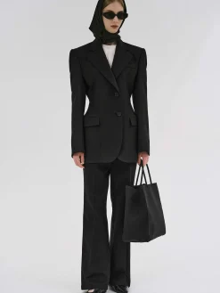 Clothing-Source Unknown Poldo Hourglass Blazer, Black