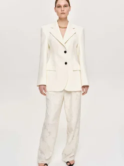 Outerwear-Source Unknown Poldo Hourglass Blazer, Cream