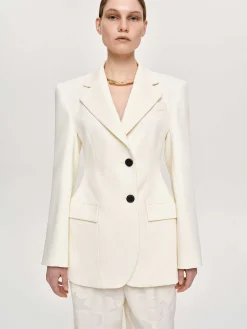 Clothing-Source Unknown Poldo Hourglass Blazer, Cream