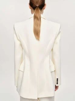Clothing-Source Unknown Poldo Hourglass Blazer, Cream