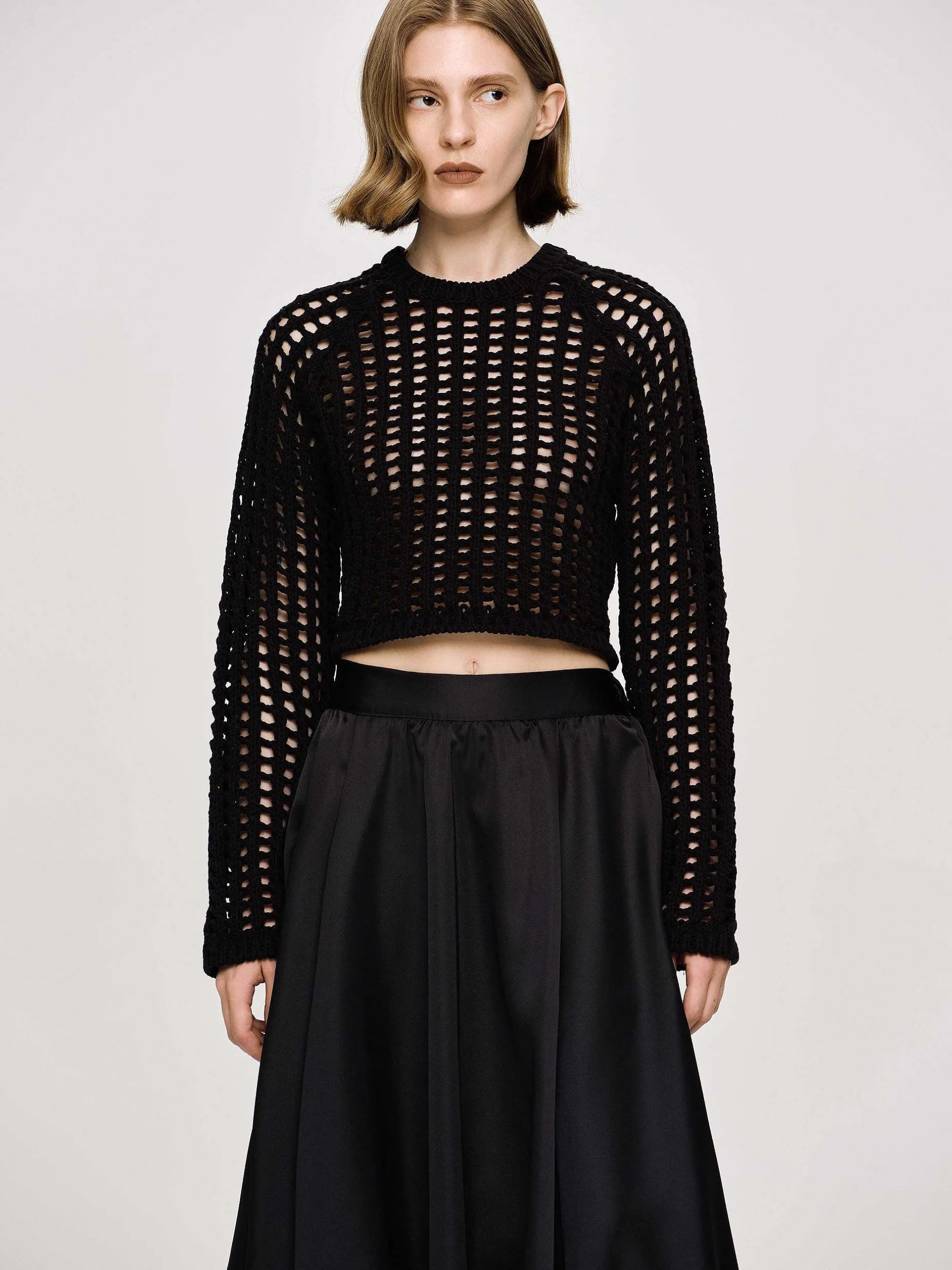 Clothing-Source Unknown Reef Net Knit Top, Black