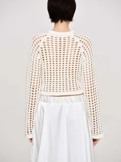 Clothing-Source Unknown Reef Net Knit Top, Ivory