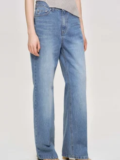Clothing-Source Unknown Relaxed Straight Jeans, Mid Wash