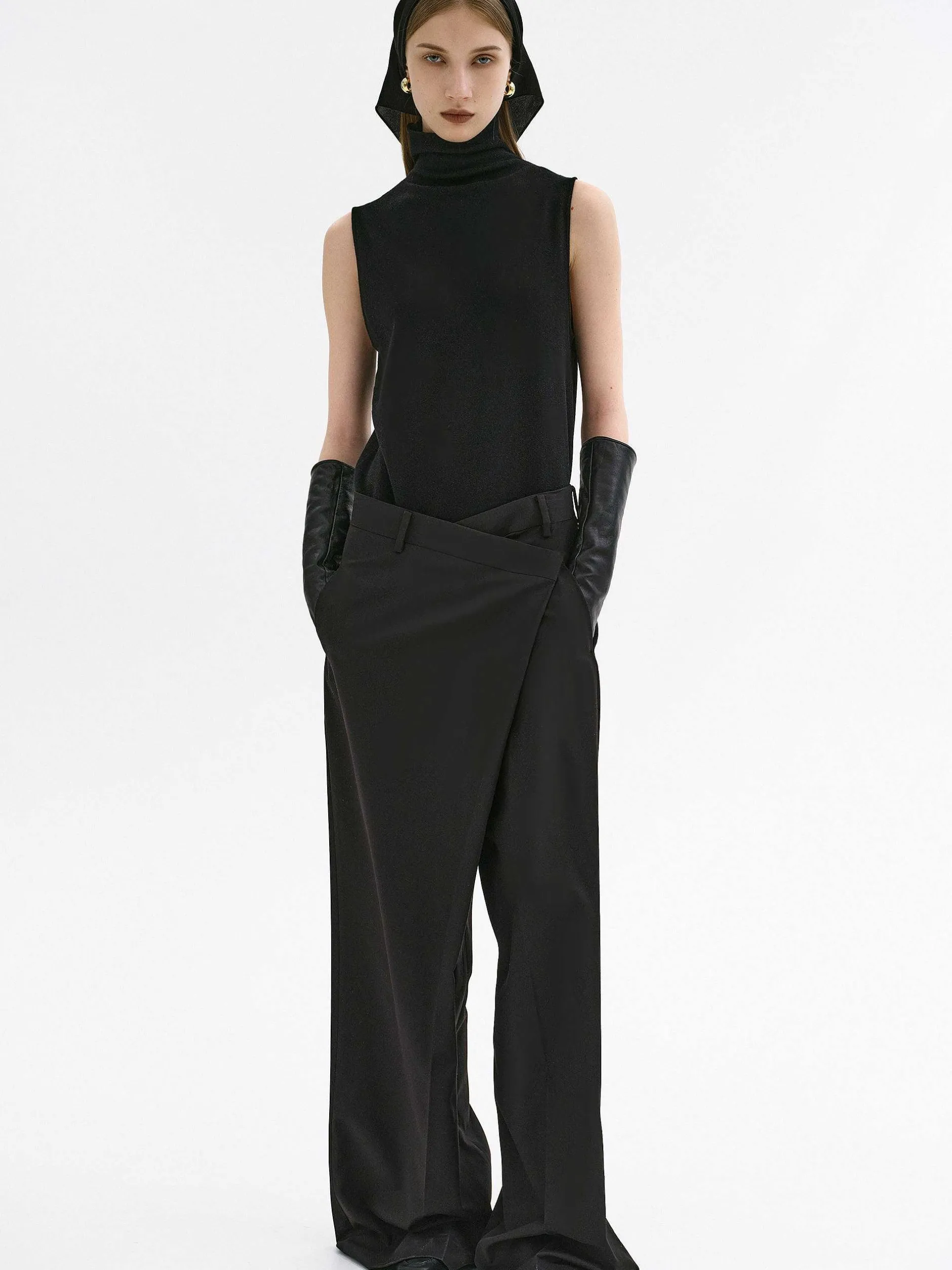 Clothing-Source Unknown Rennert Criss Cross Trousers, Black