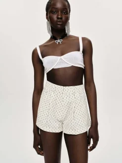 Tops-Source Unknown Rib Knit Bra, White