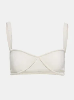 Knitwear-Source Unknown Rib Knit Bra, White