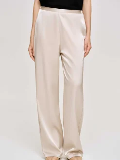Accessories-Source Unknown Satin-Crepe Pants, Champagne