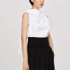 Accessories-Source Unknown Scarf-Neck Top, White