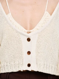 Clothing-Source Unknown Scoop Neck Knit, Almond