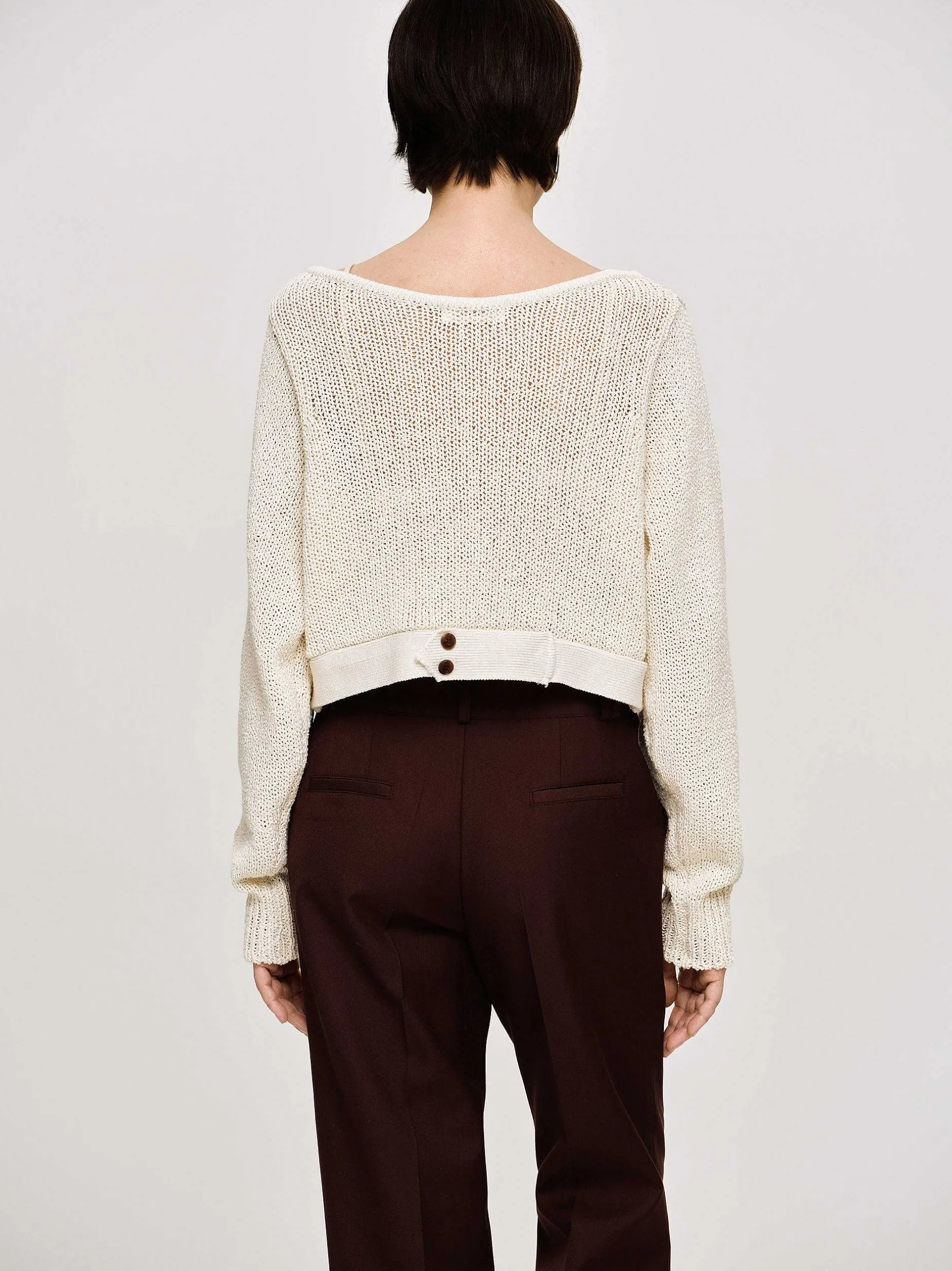 Clothing-Source Unknown Scoop Neck Knit, Almond