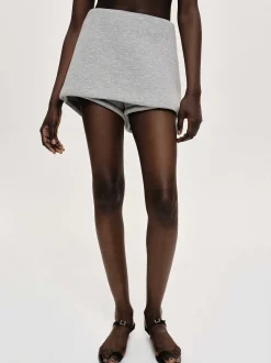Bottoms-Source Unknown Segura Sweat Mini Skorts, Gainsboro Melange