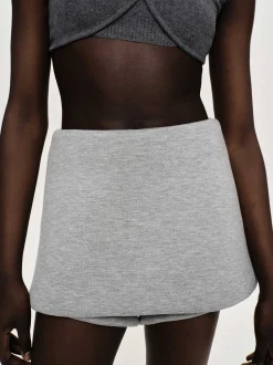 Bottoms-Source Unknown Segura Sweat Mini Skorts, Gainsboro Melange