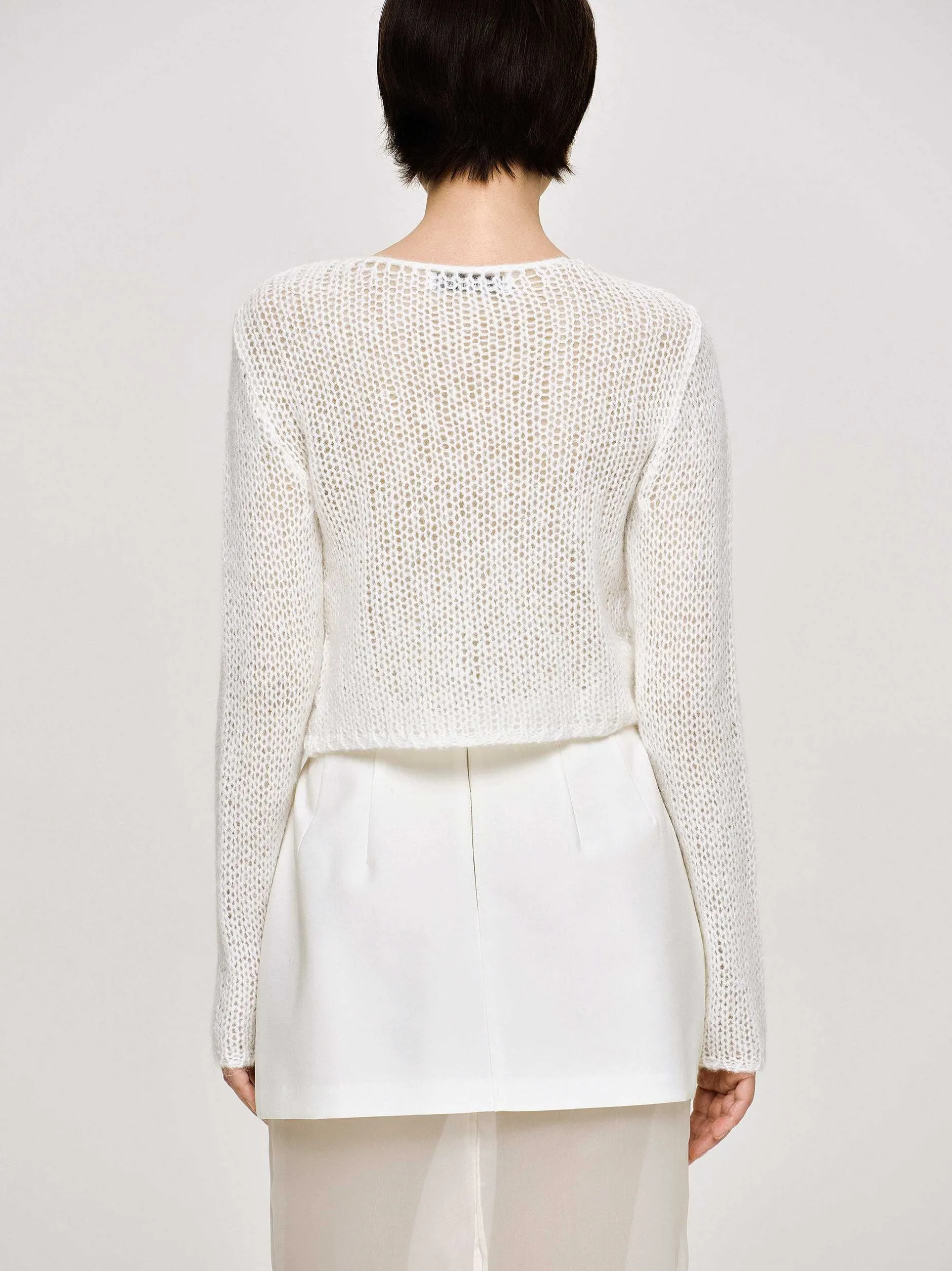 Knitwear-Source Unknown Semi-Sheer Knit, Birch